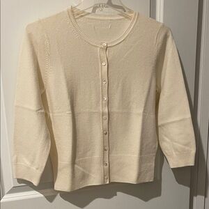 Women's Cream Cardigan Sweater